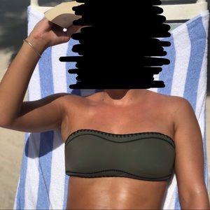 Express olive green bandeau bikini top